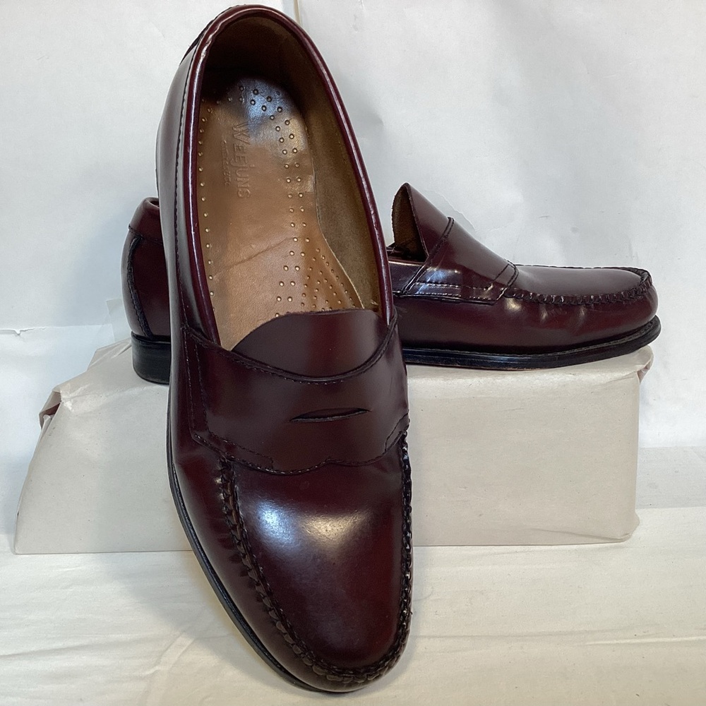 Men’s Burgundy Leather G H Bass Weejuns Size 10 - Picture 2 of 11